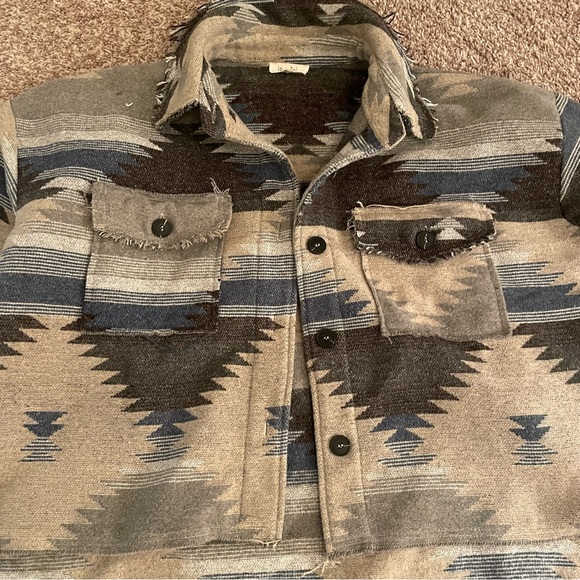 Winter Aztec jacket blue and grey size small - Picture 3 of 4